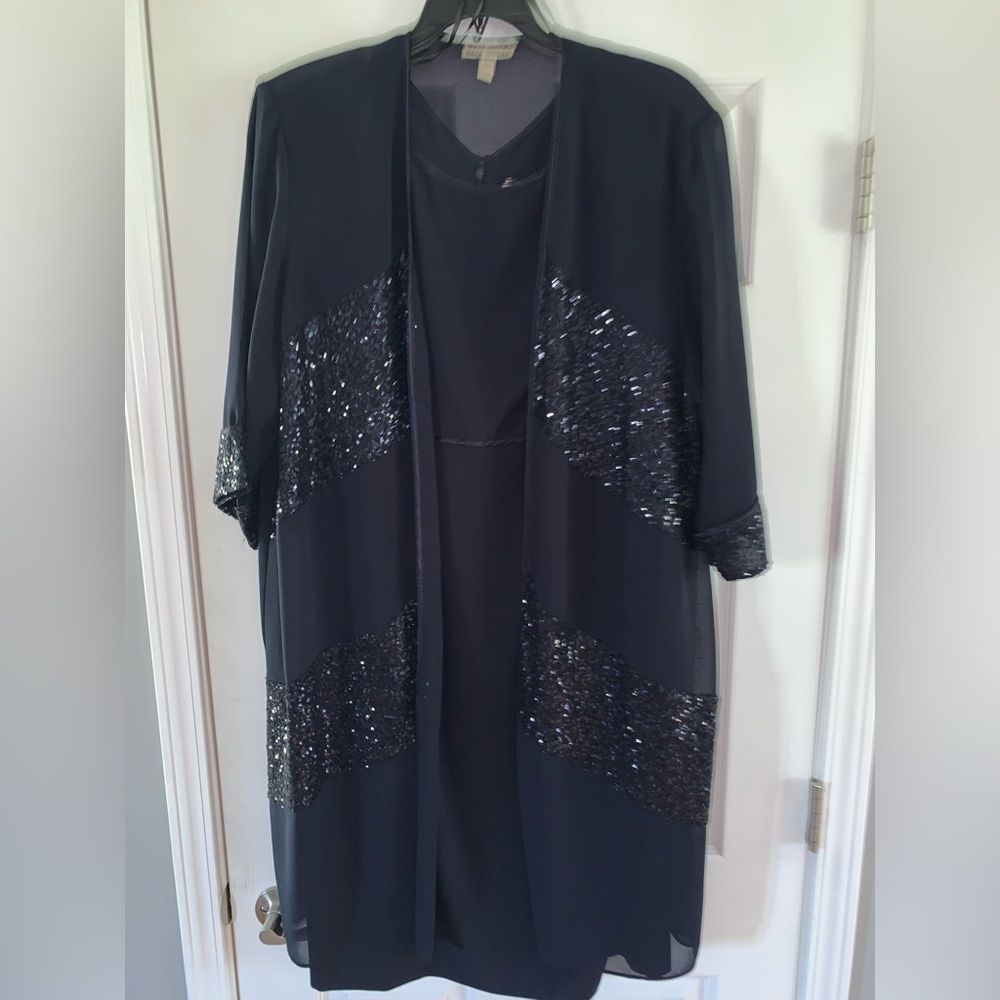 Navy Formal Dress with Matching Jacket - 22W